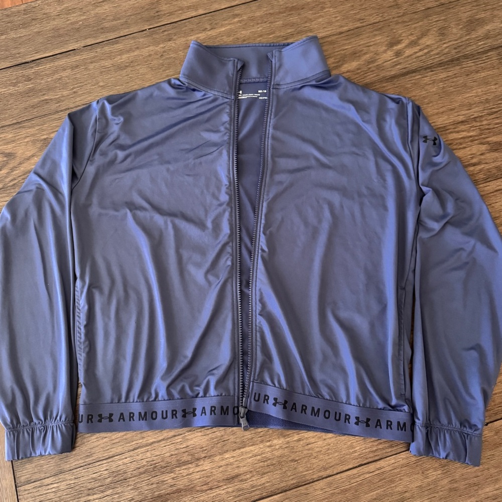 Lightweight steel-blue Under Armour zip-up in perfect condition